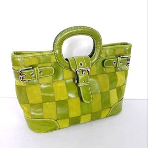 Isabella Fiore Green Checkered Bag